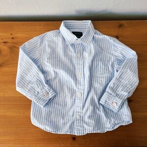 Mini Boden 2-3yr Blue and White Striped Button-Down Shirt